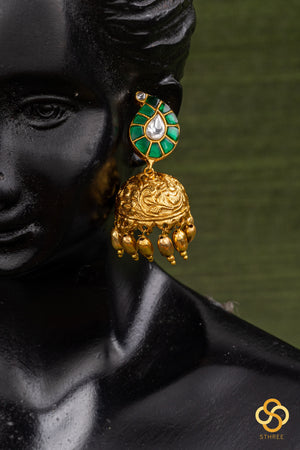 Manga Jhumkas - Green
