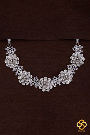 Diamond Pattern with Roses Neckpiece Set