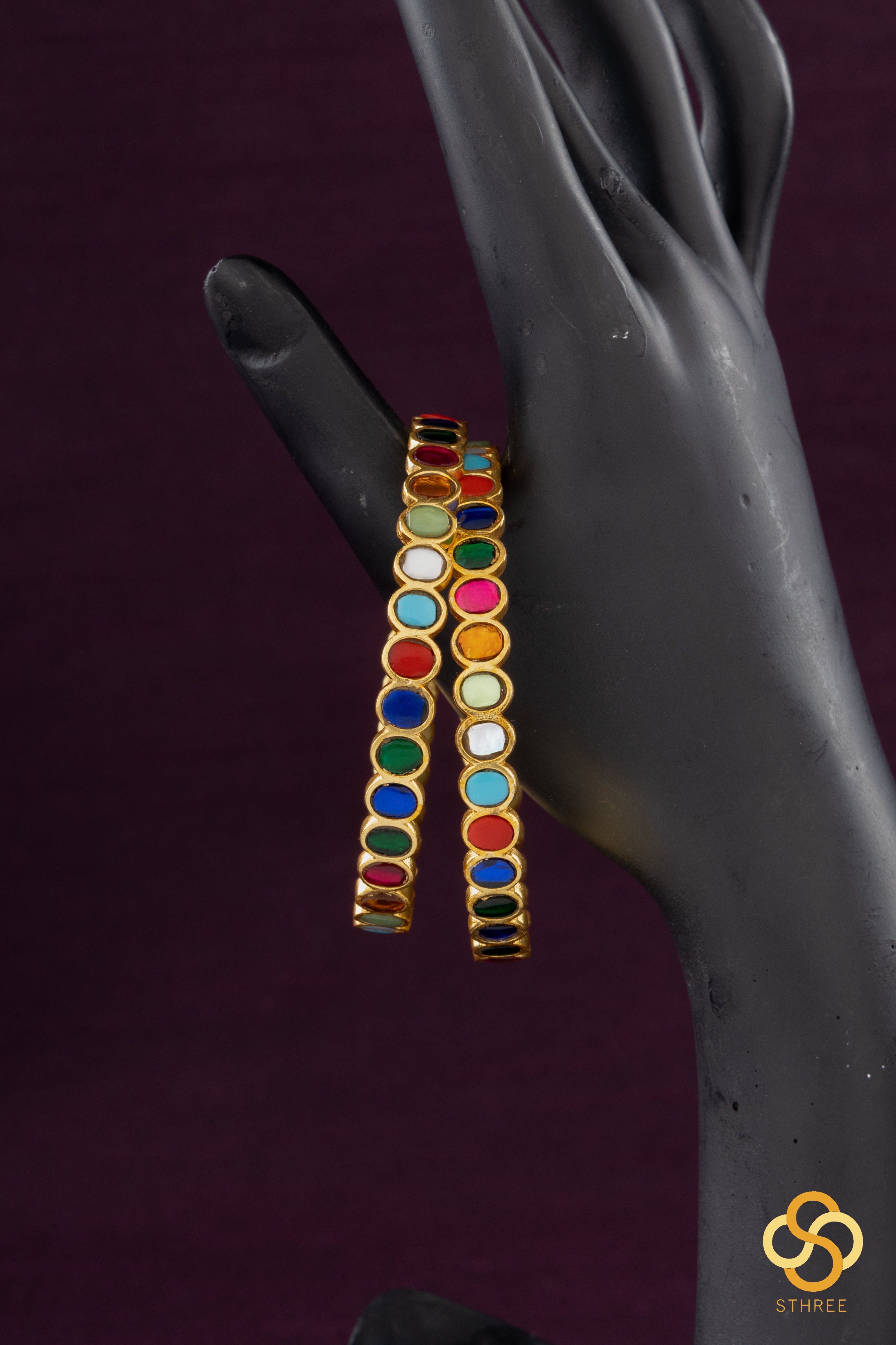 Jadau Kundan bangles - Navarathna