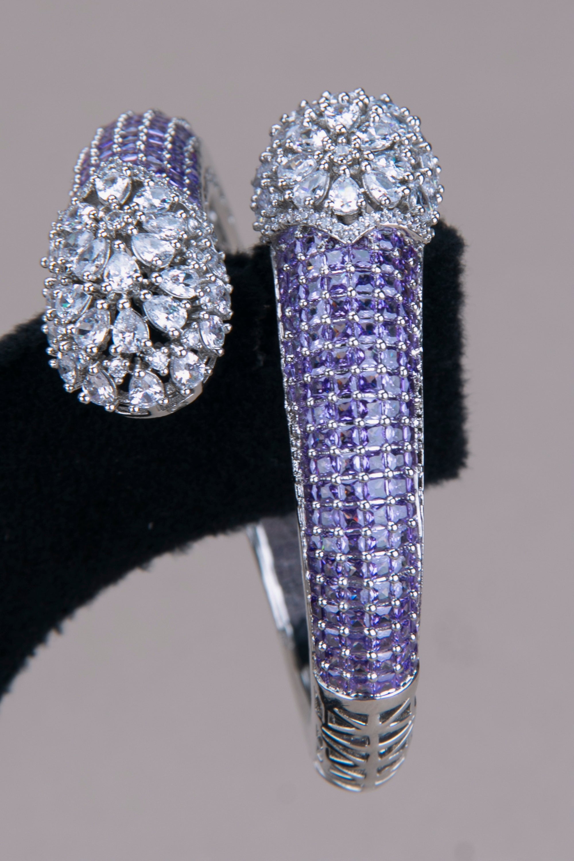 Kada - Rhodium polish -  Lavendar and Silver