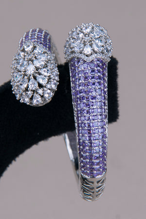 Kada - Rhodium polish -  Lavendar and Silver