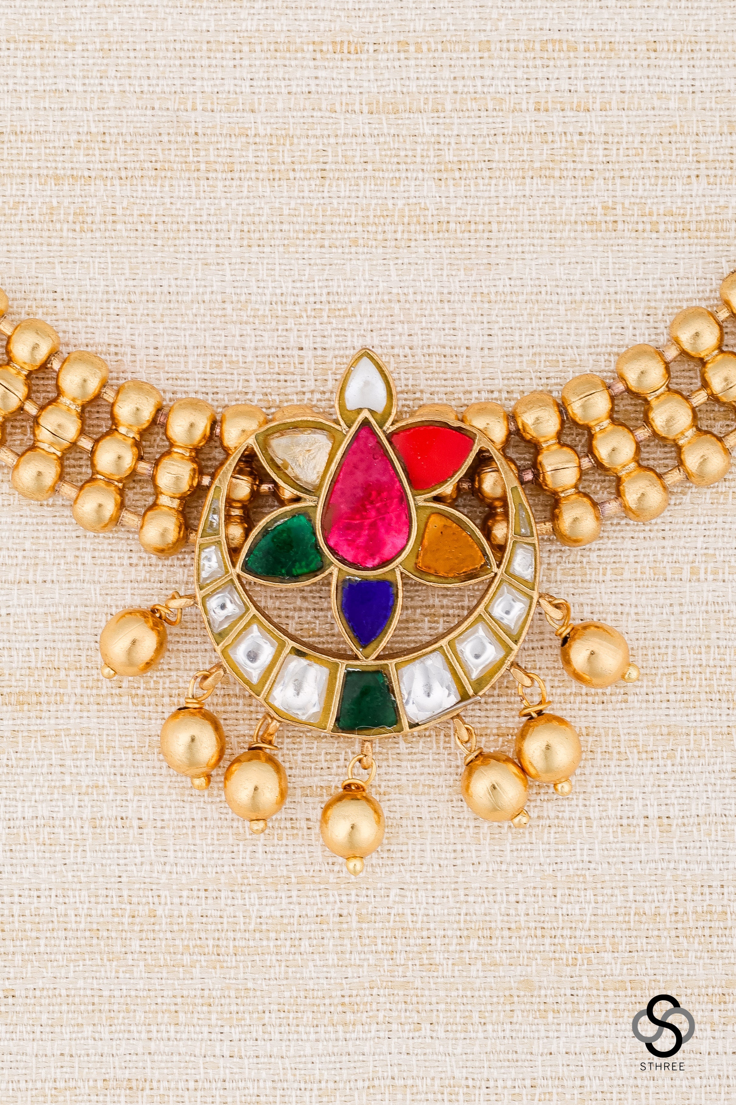Chandbali Pendant Choker - Navarathna