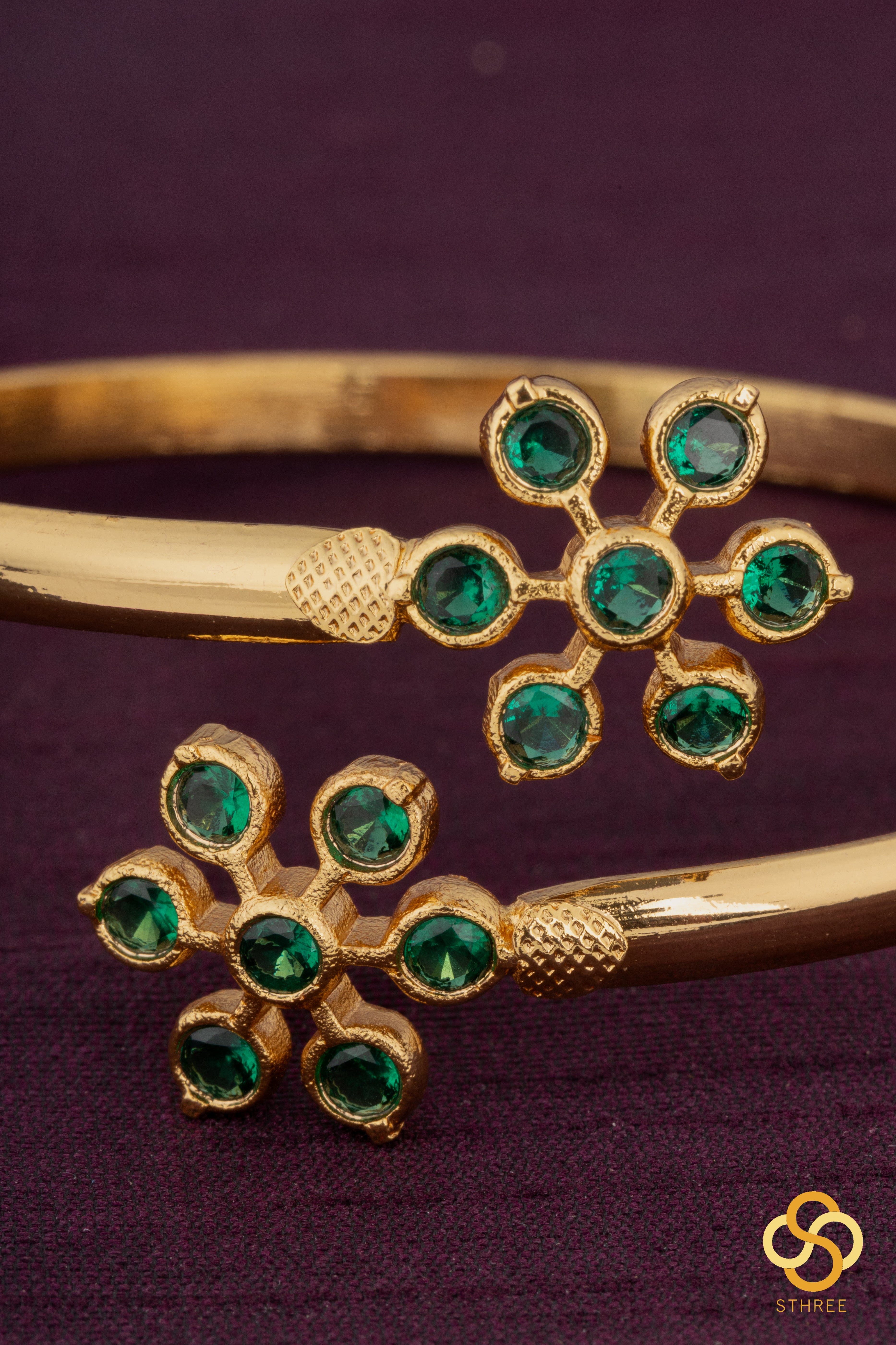 Aympon kada -  Seven stone , Emerald Green