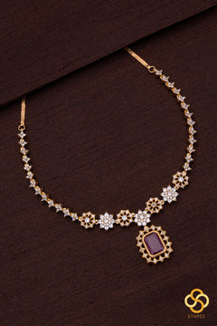 Solitaire necklace - Ruby red pendent