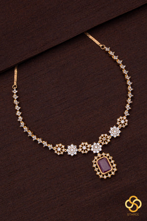 Solitaire necklace - Ruby red pendent