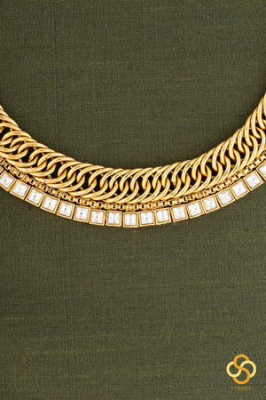 Moissonite stones, antique finish, jadau kundan choker