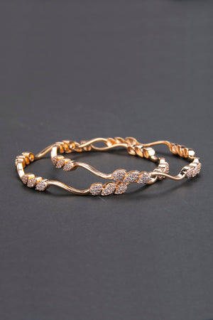 Premium Zircon - Wavy diamond pattern bangles