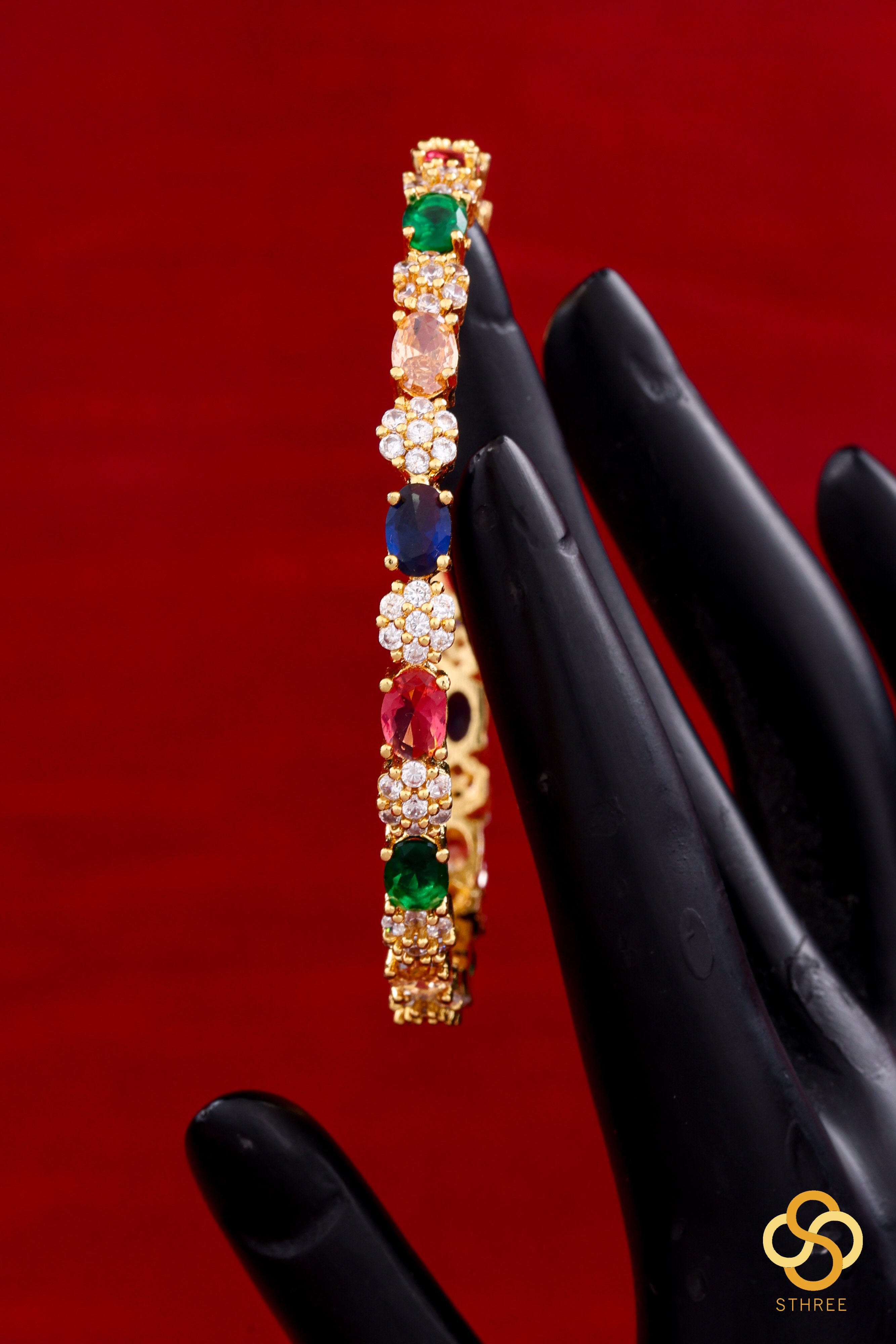 Navarathna with 7 stone zircon - Set of 2