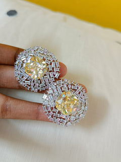 Baguette and lemon citrine earrings