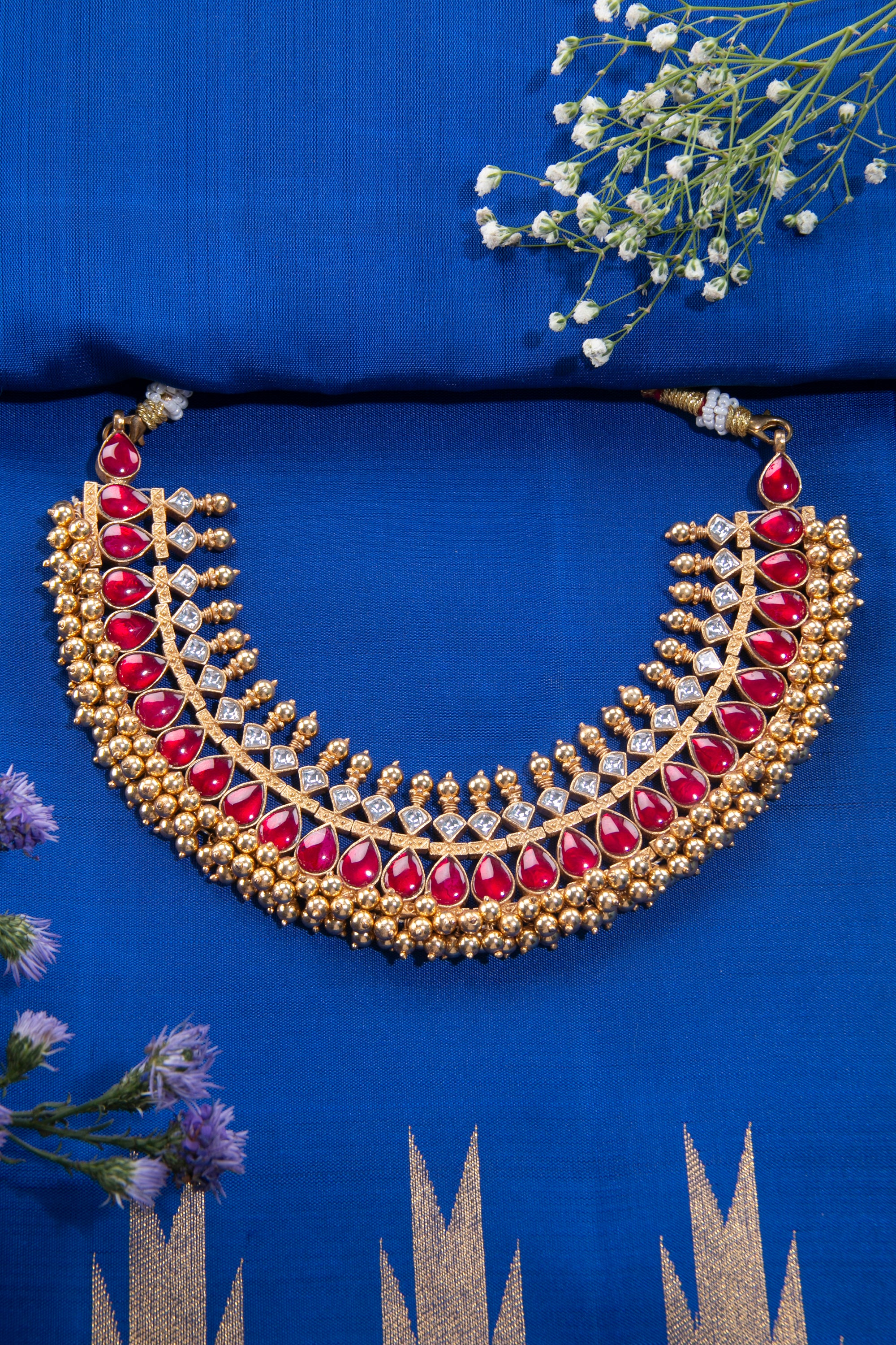 Tussi Pattern Pure Silver Necklace