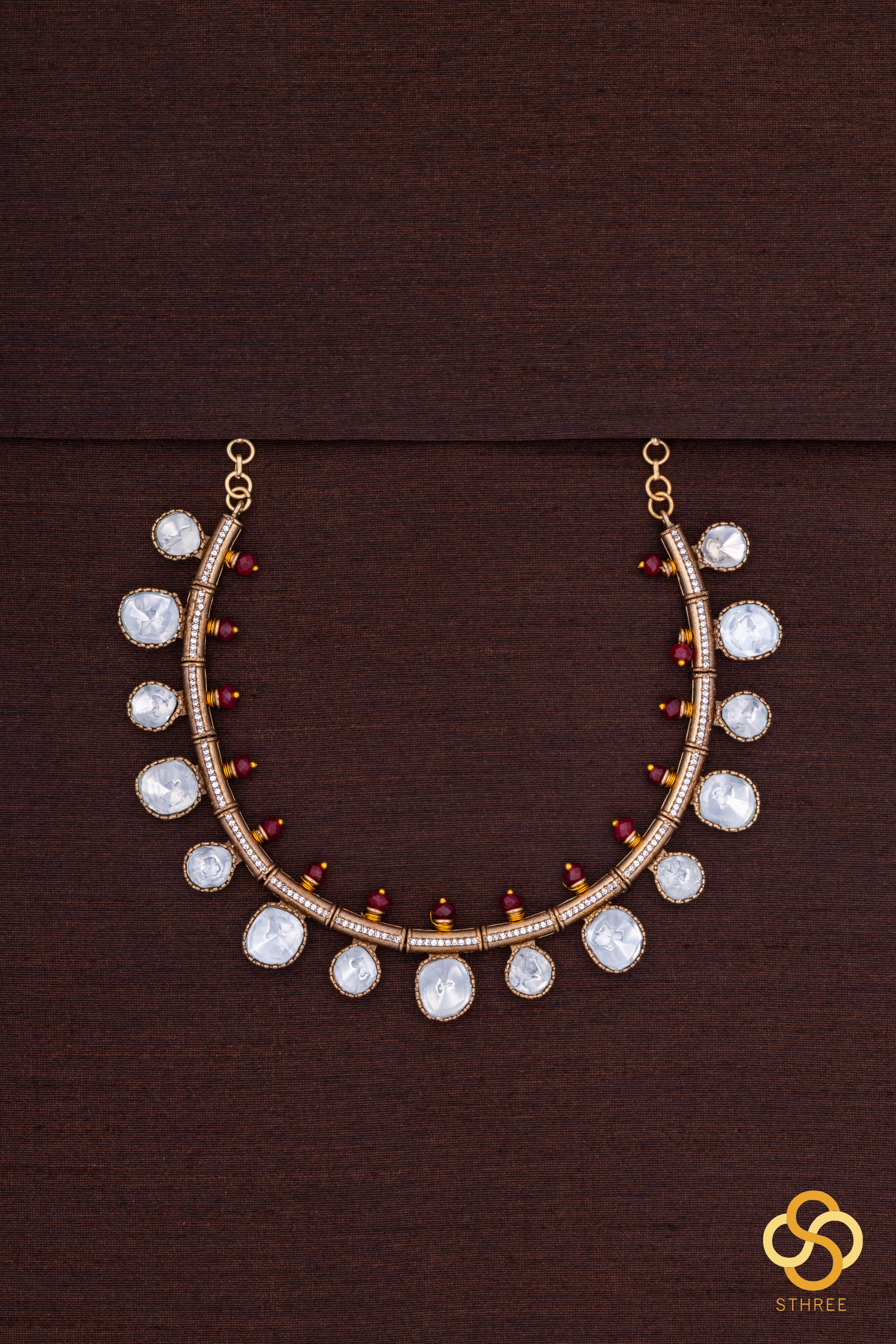 Kundan Kasumalai -  Ruby red beads on top