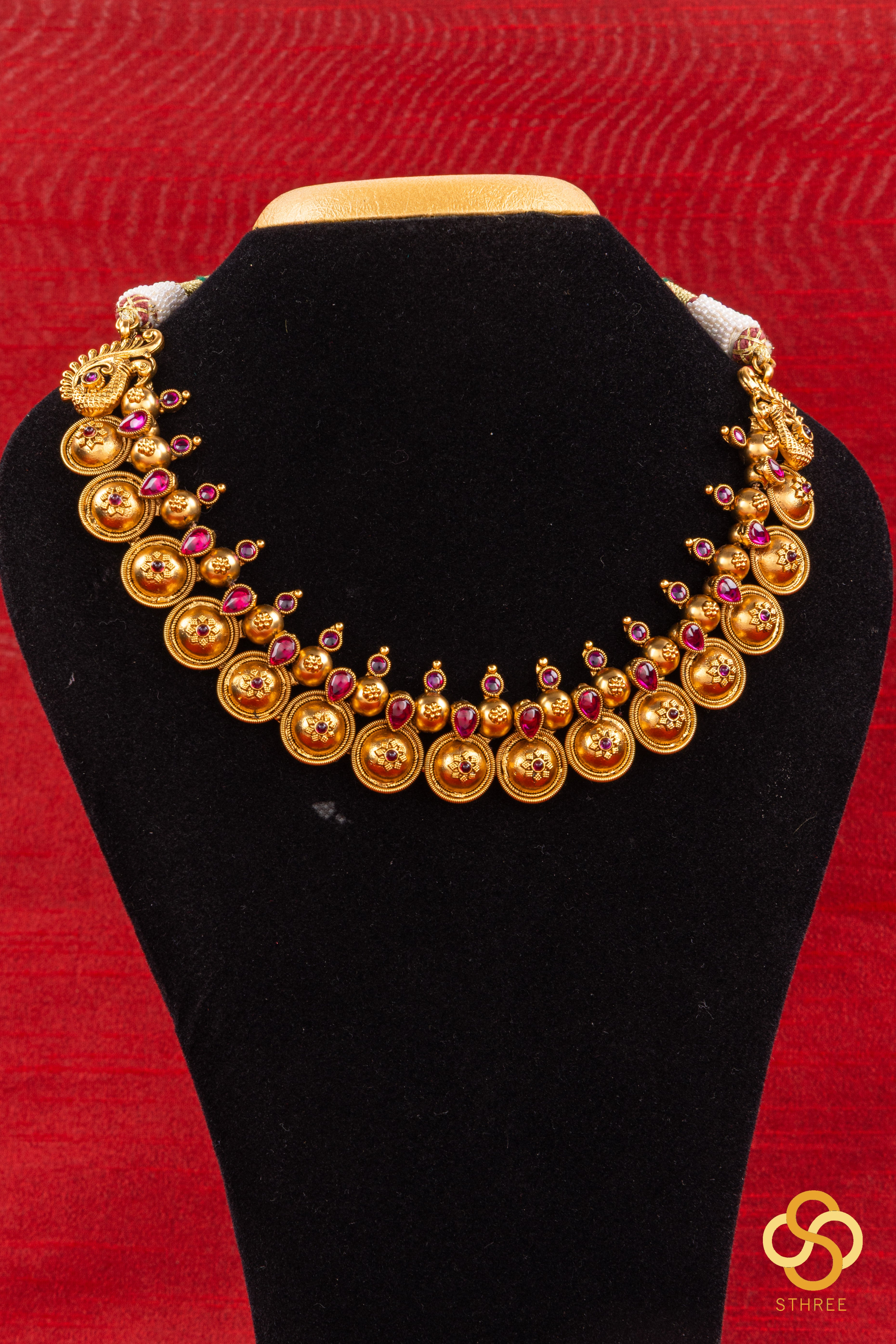 Bottu Mala - Gold and Kemp Red Stones