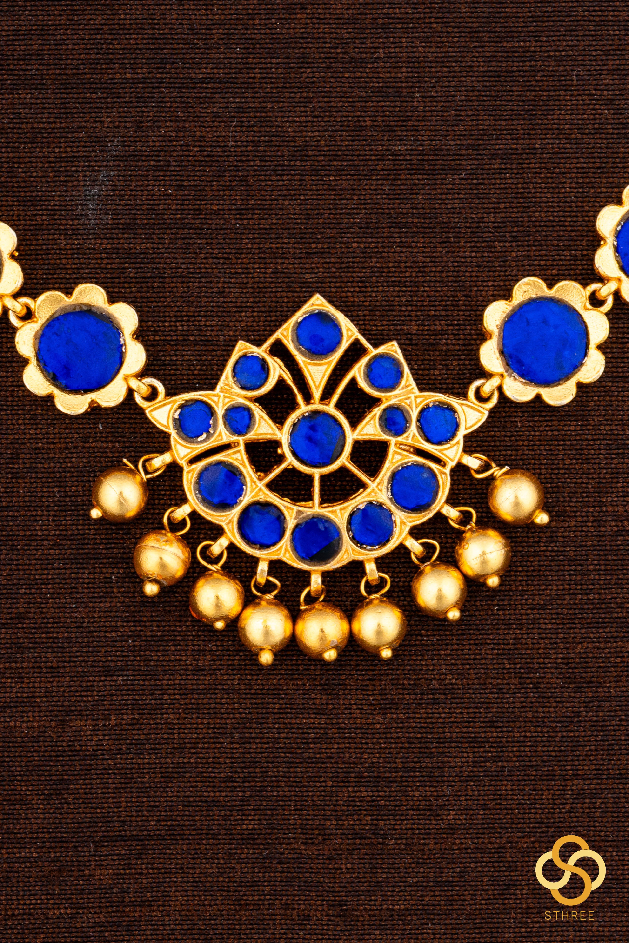 Palakkad Neckalace - Single liner - Sapphire blue