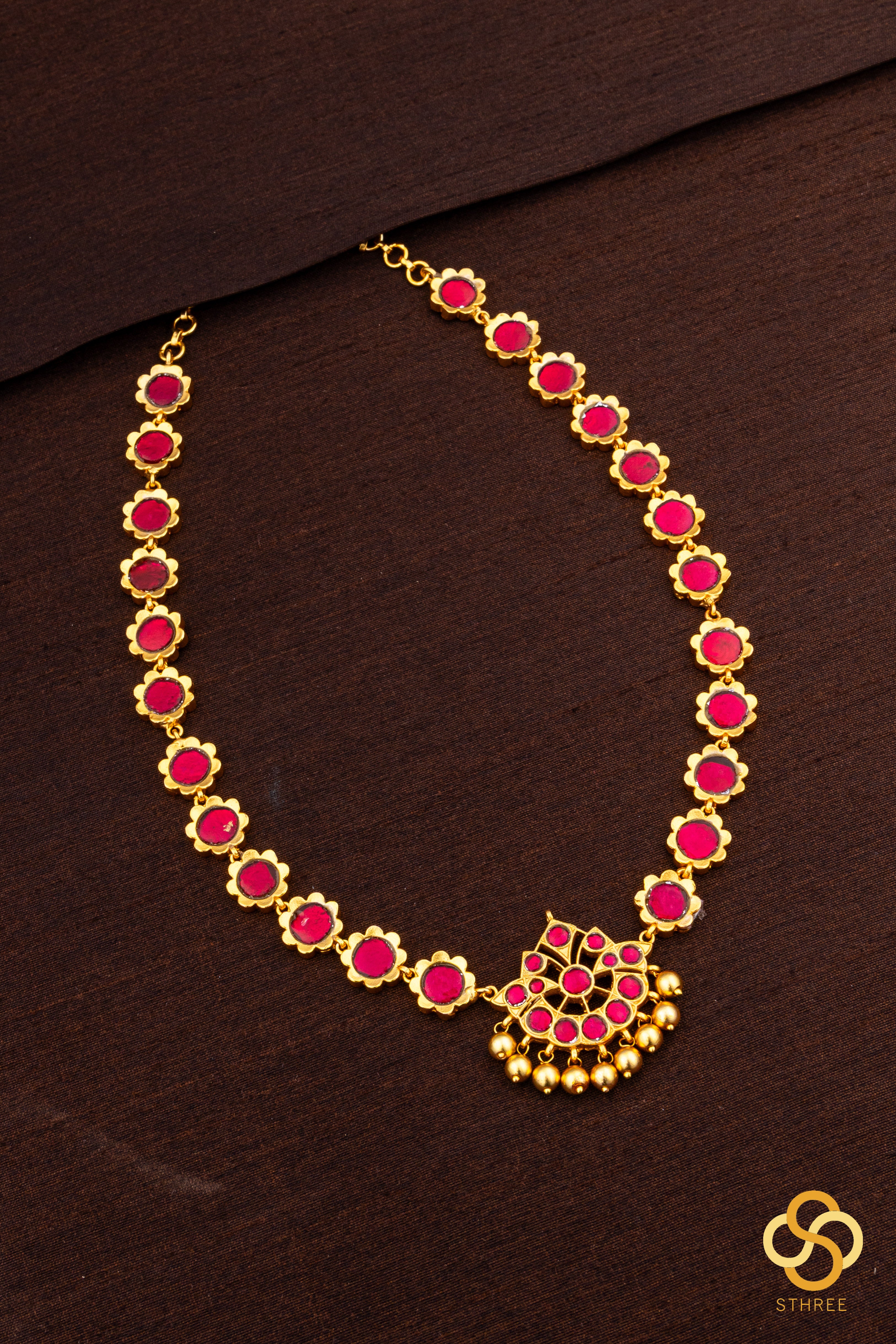 Palakkad Neckalace - Single liner - Kemp Red