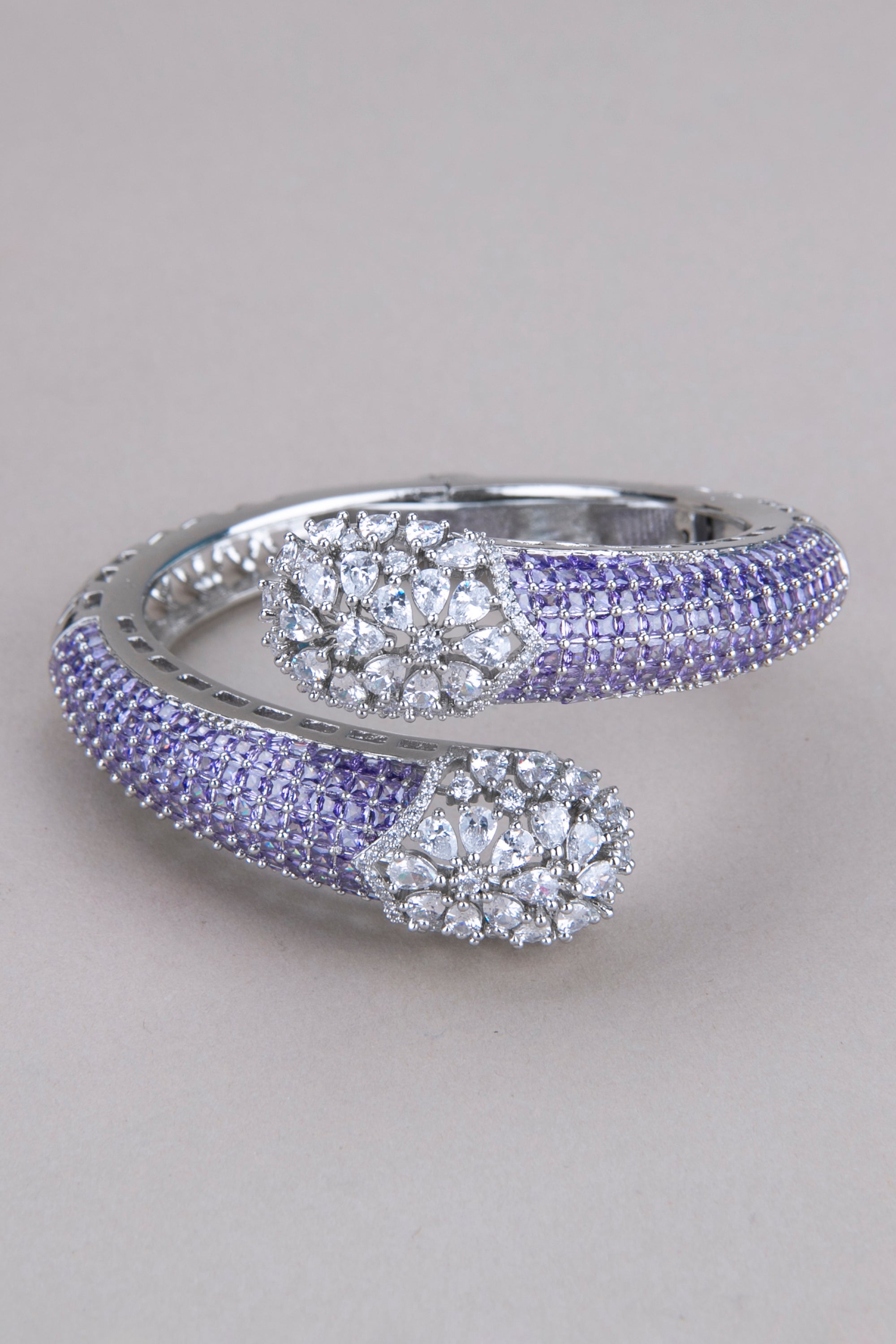 Kada - Rhodium polish -  Lavendar and Silver