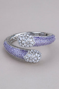 Kada - Rhodium polish -  Lavendar and Silver