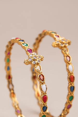 Slim kada with a diamond pattern mogappu - Navarathna