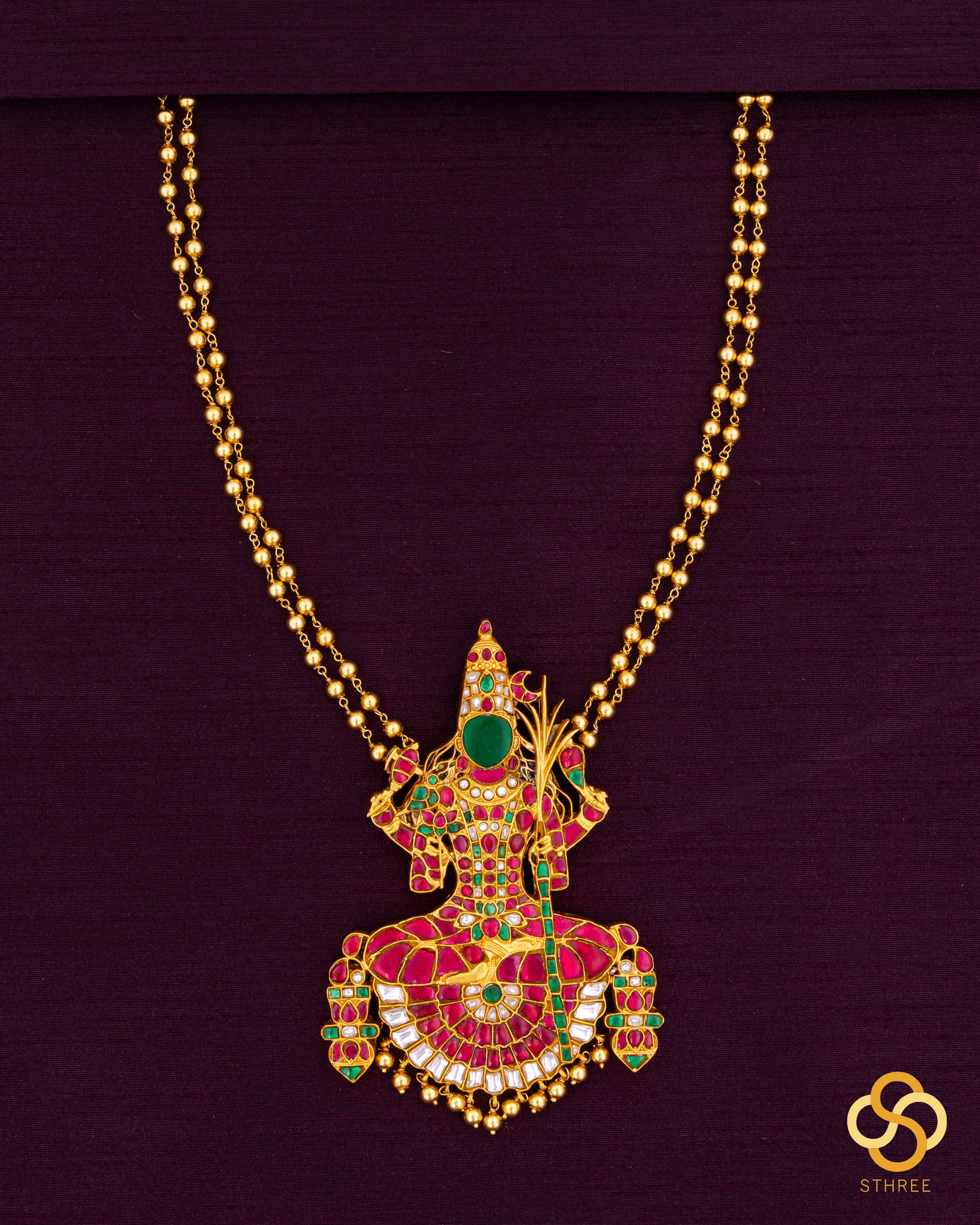 Kamakshi Necklace in Rettai - Vari
