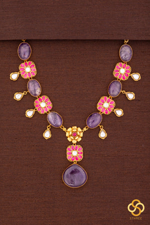 Cabachons with Square Kemp - Amethyst colour