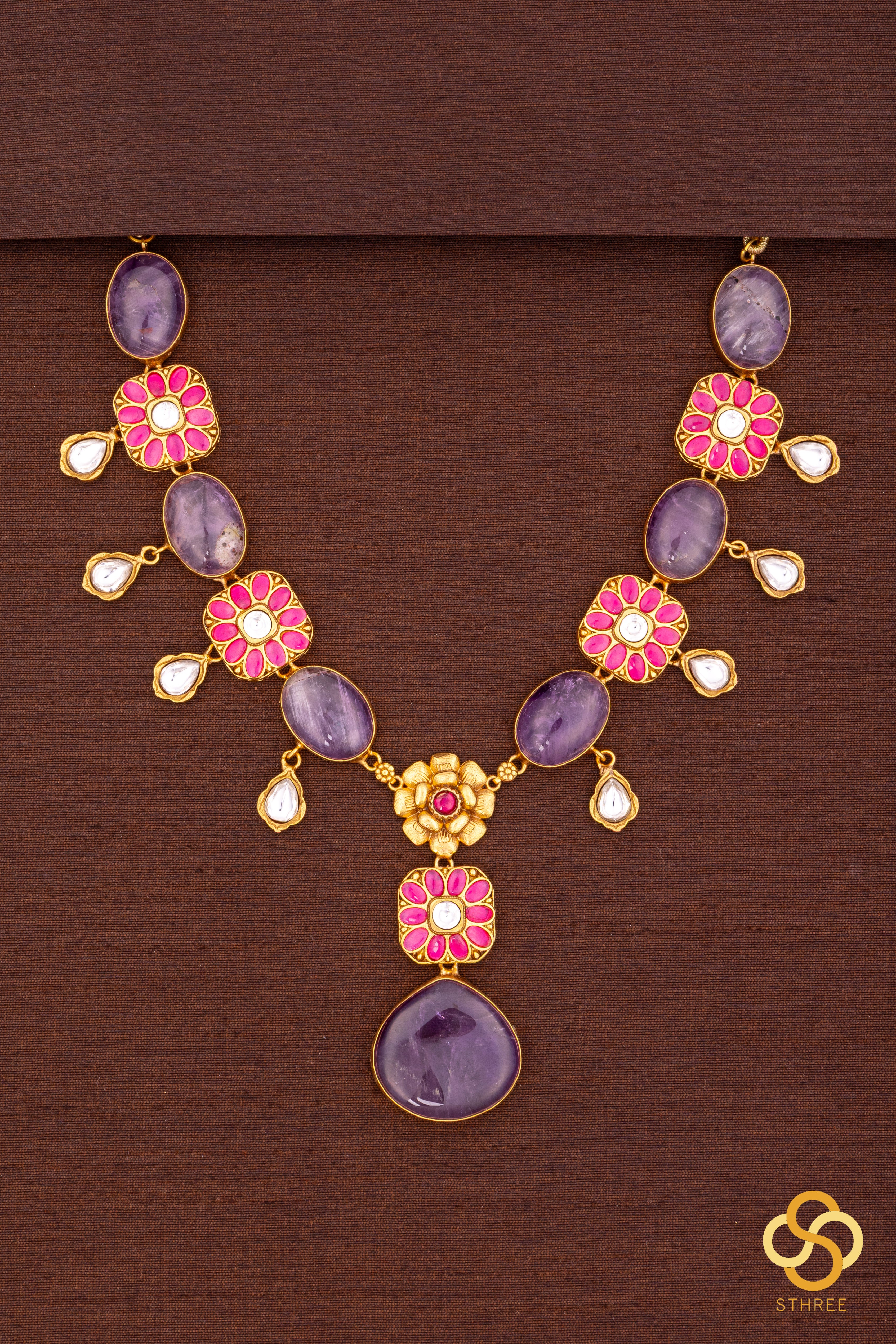 Cabachons with Square Kemp - Amethyst colour