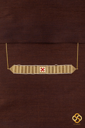 Rajwadi choker with a square pendant