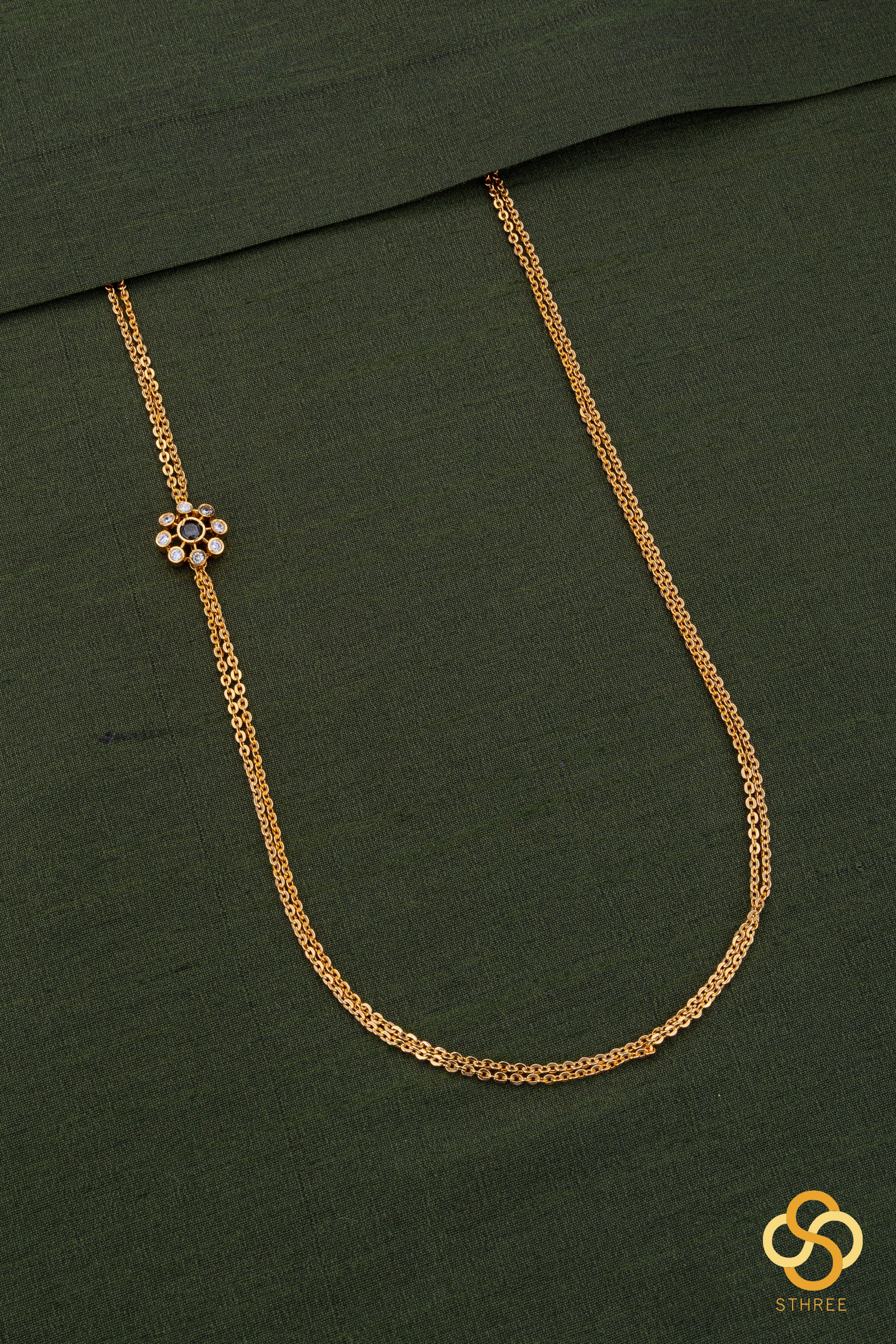 Mogappu with Two Line Chain - Black
