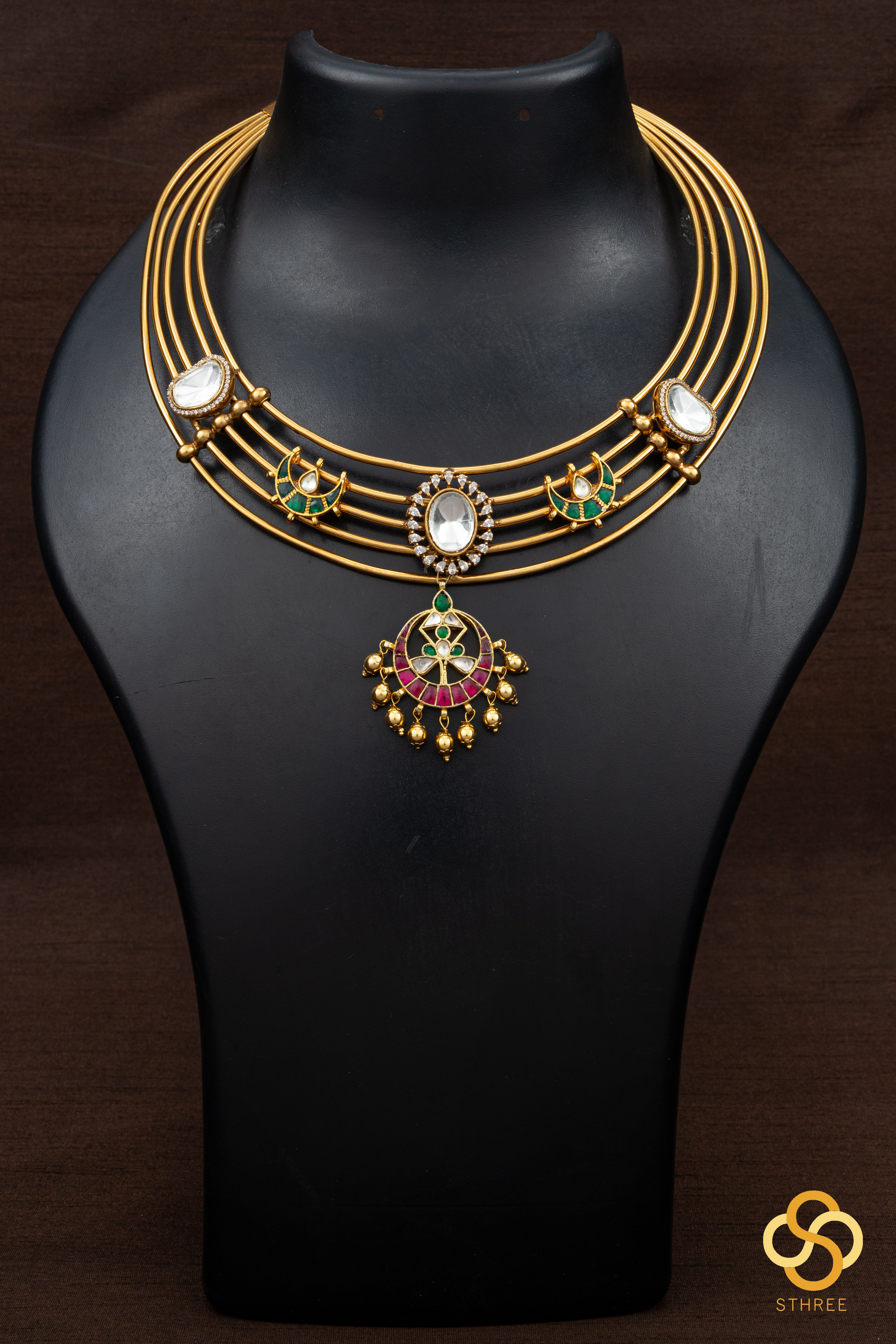 Hasli set - Kundan and chandbali mogappu