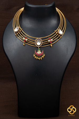 Hasli set - Kundan with chandbali pendent