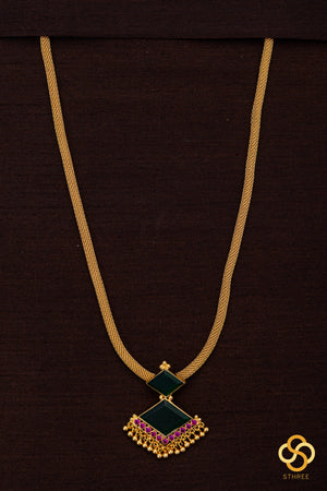 Keralam Padakkam necklace -  Emerald green