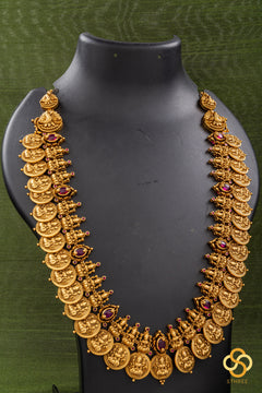 Lakshmi Kasumalai Set with Kemp Stones