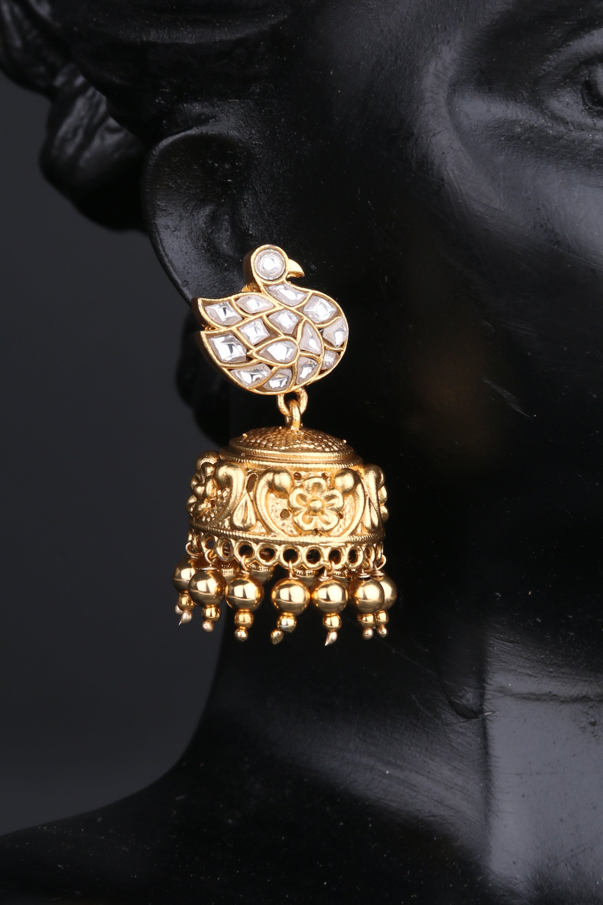 Annam Jhumkas - White