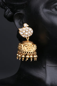 Annam Jhumkas - White