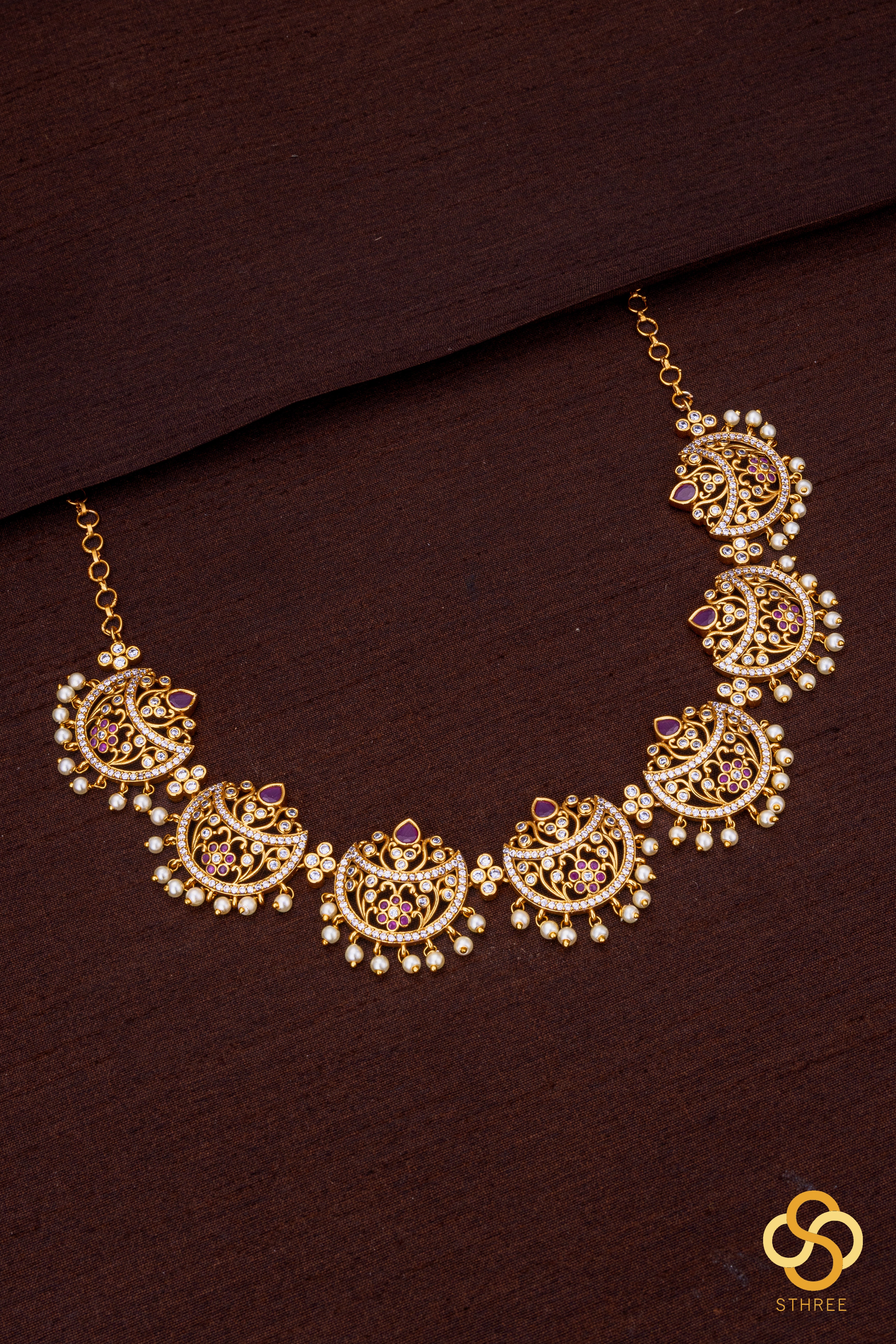 Seven Chandbali Pendant with Pearls