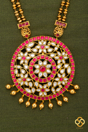 Rakkodi in Rettai - Vari Chain - White with Ruby Red