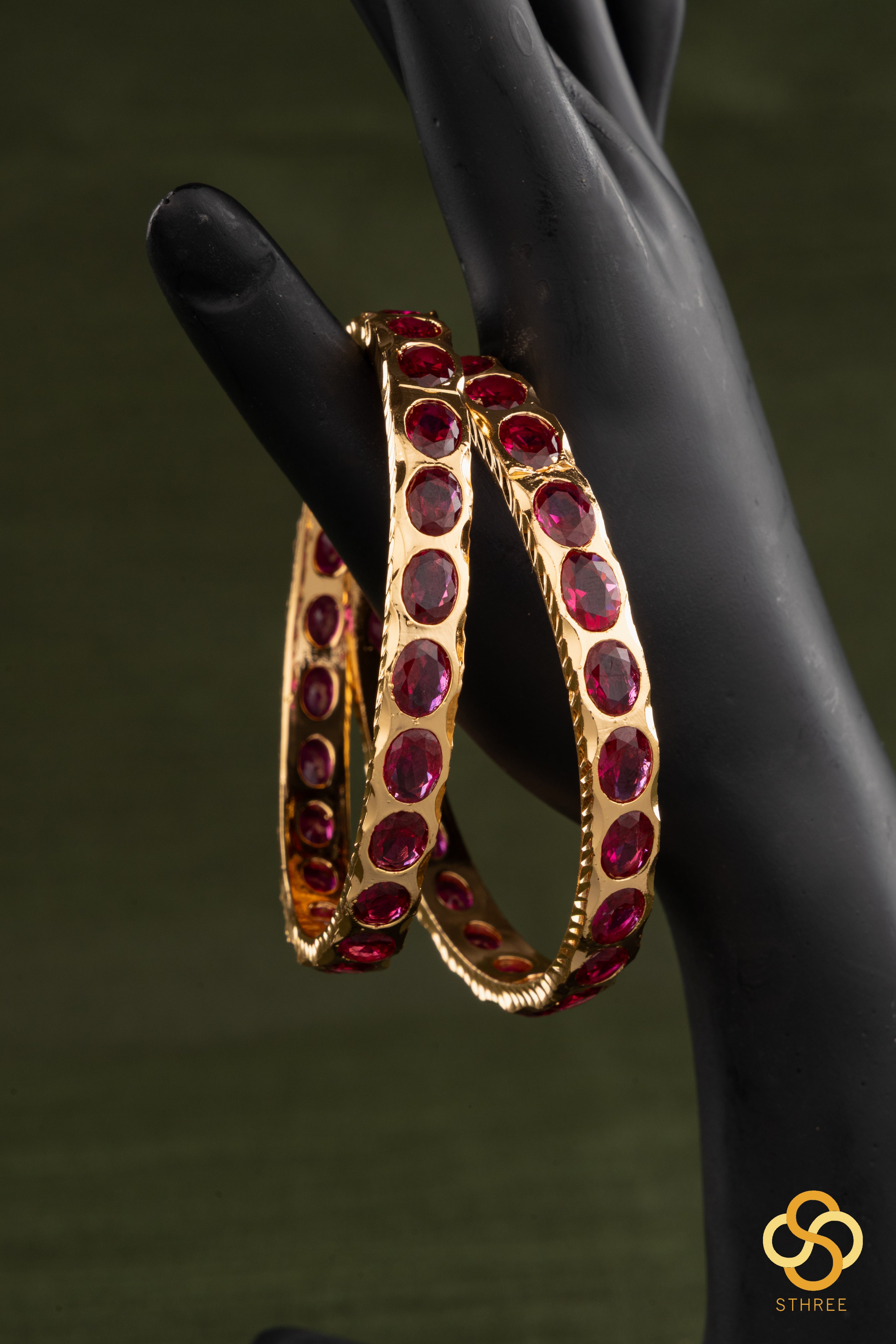 Aympon Bangles - Ruby red