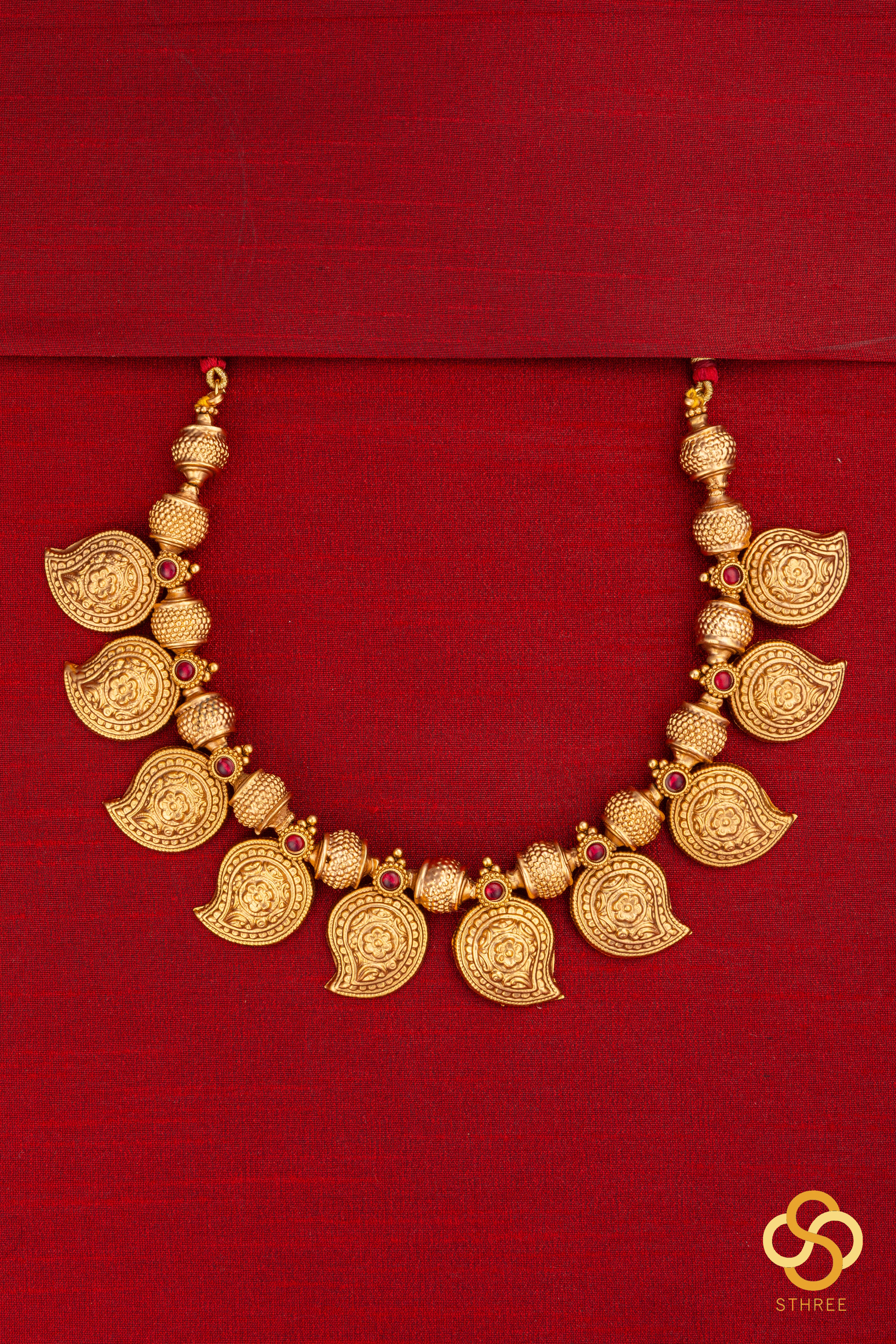 Manga malai - Gold and kemp red set