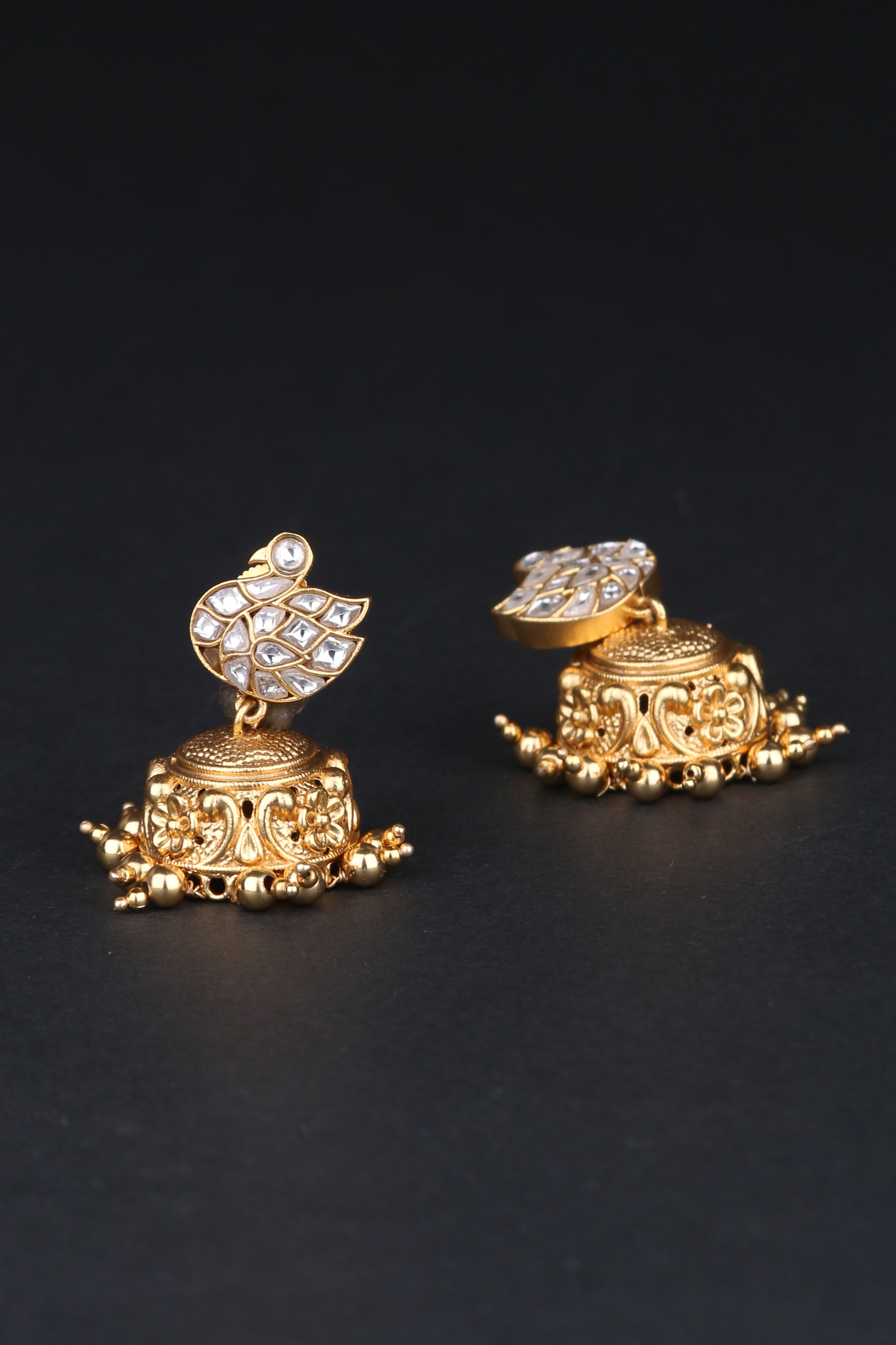 Annam Jhumkas - White