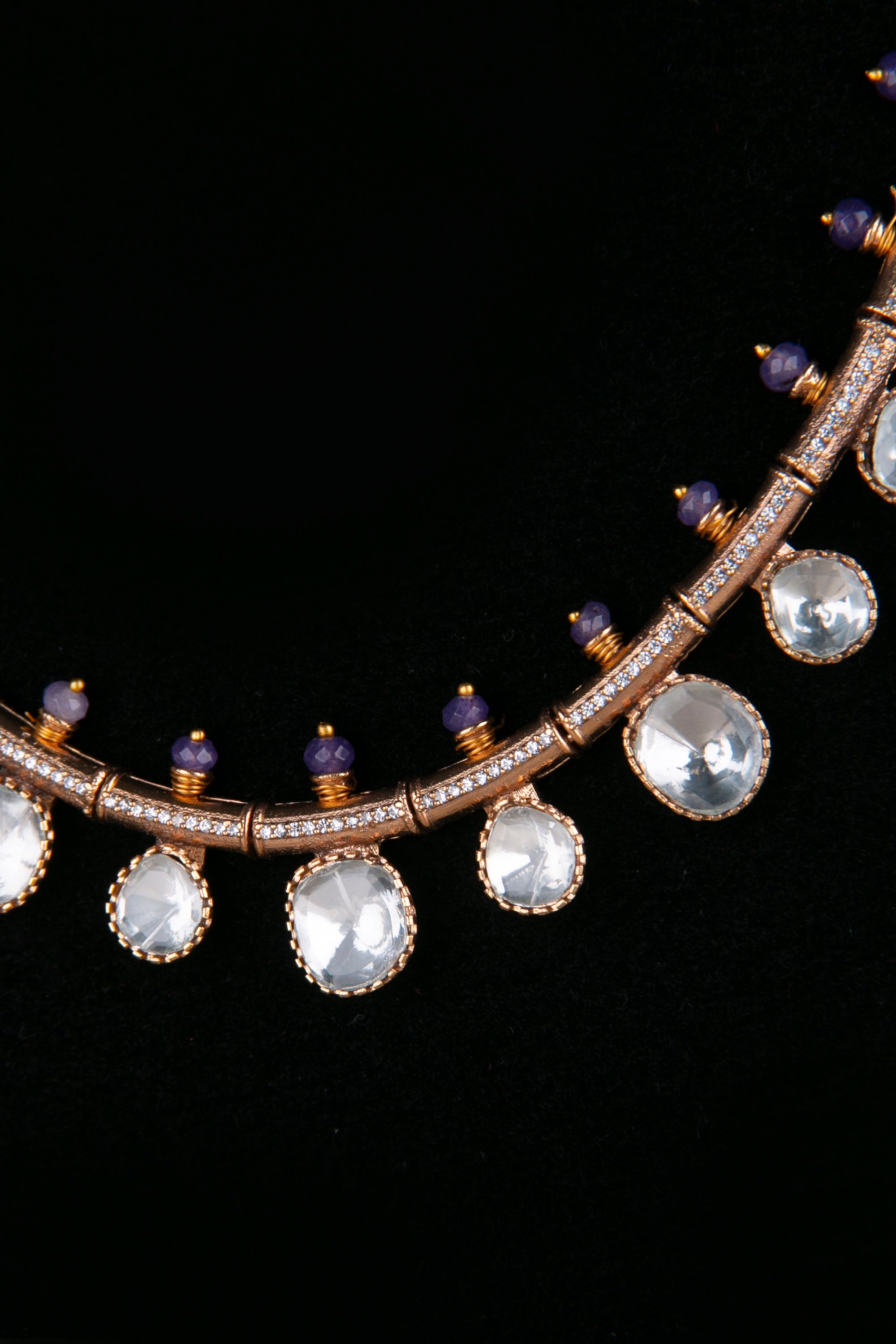Kundan Kasumalai  - Amethyst beads on top