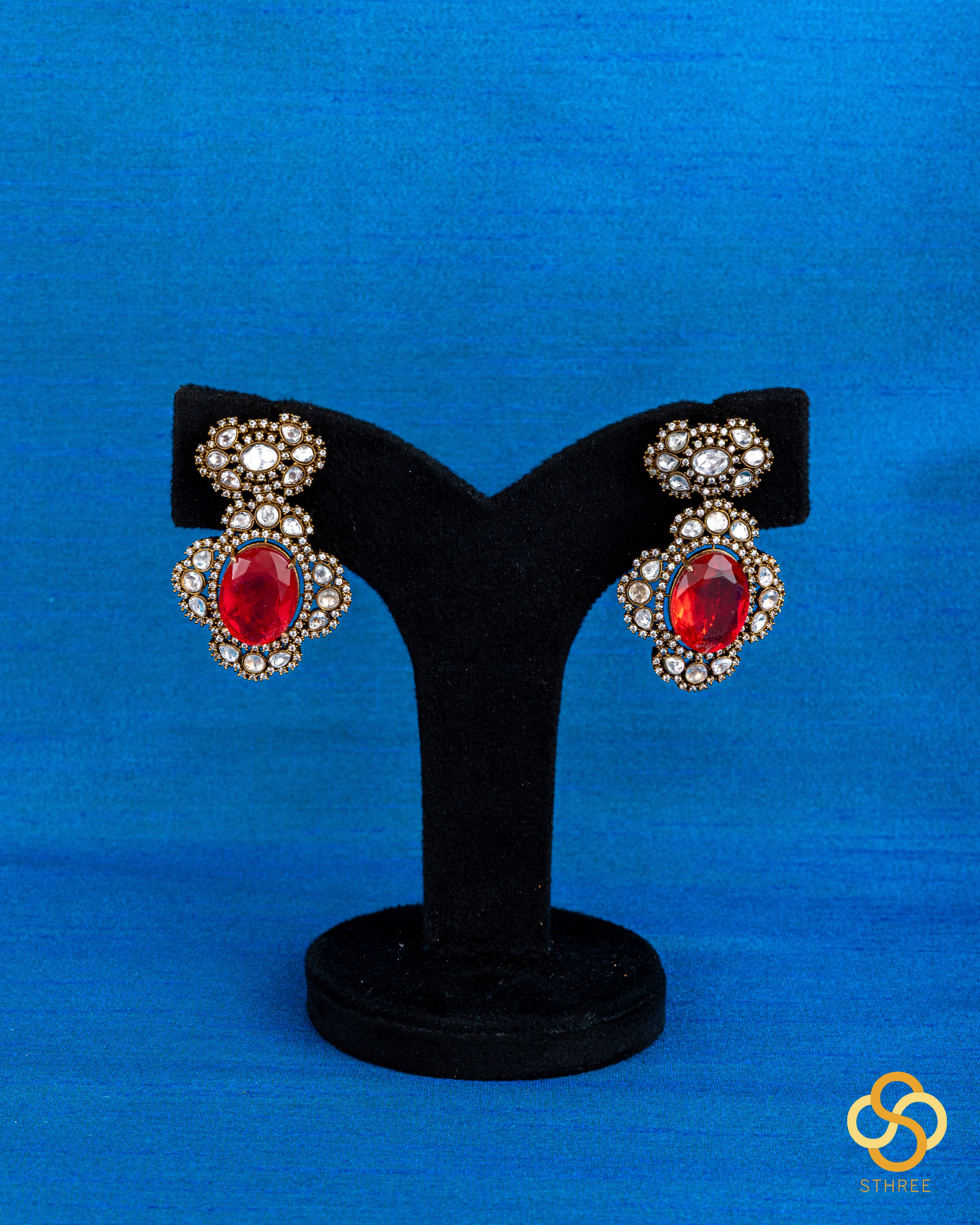 Victorian choker with red stones and zircons