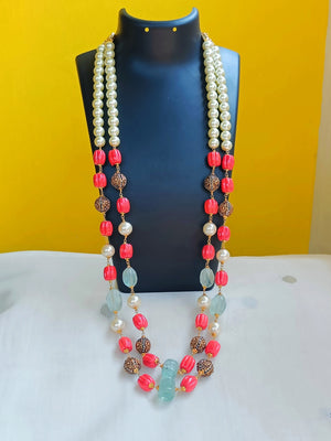 Exclusive mala - Coral, Pearls and Antique Beads