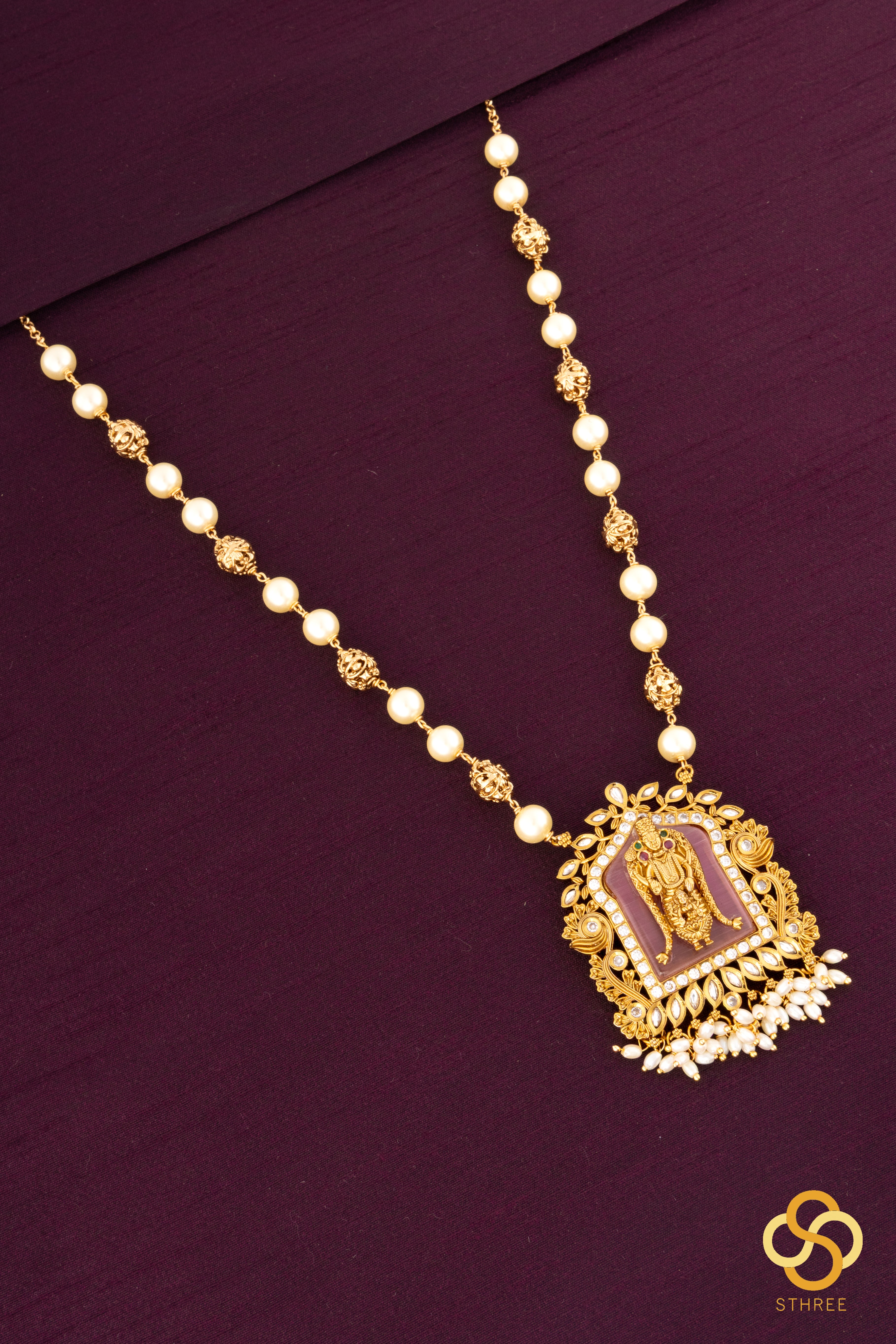Balaji Pendant Neckpiece - Pink