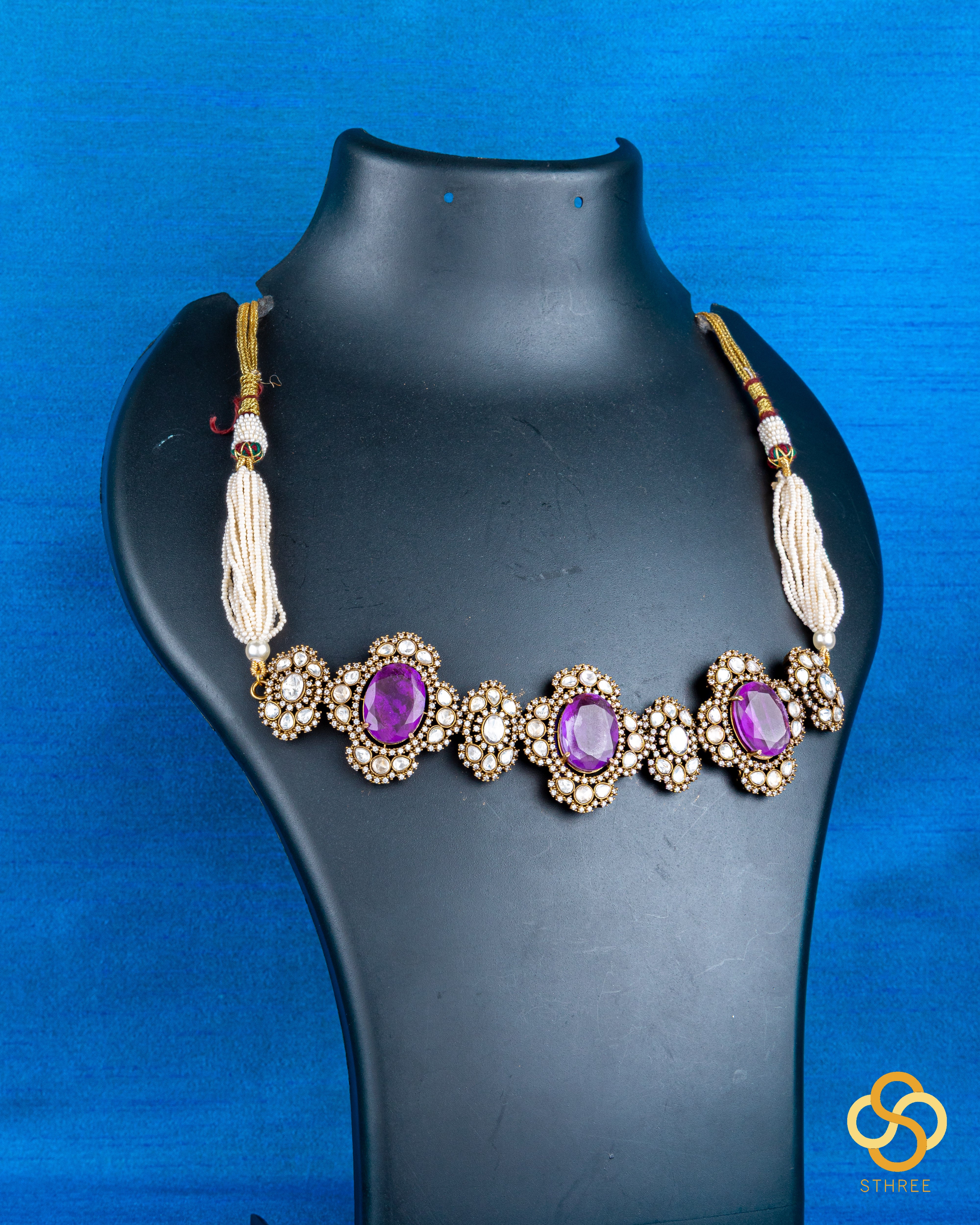 Victorian choker with Amethyst stones and zircons