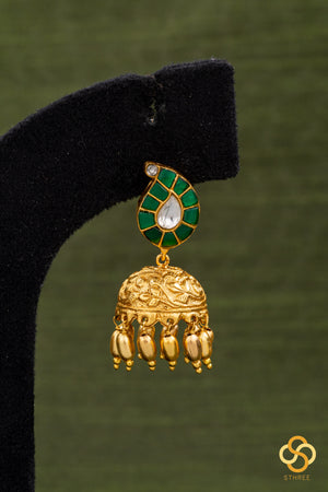 Manga Jhumkas - Green