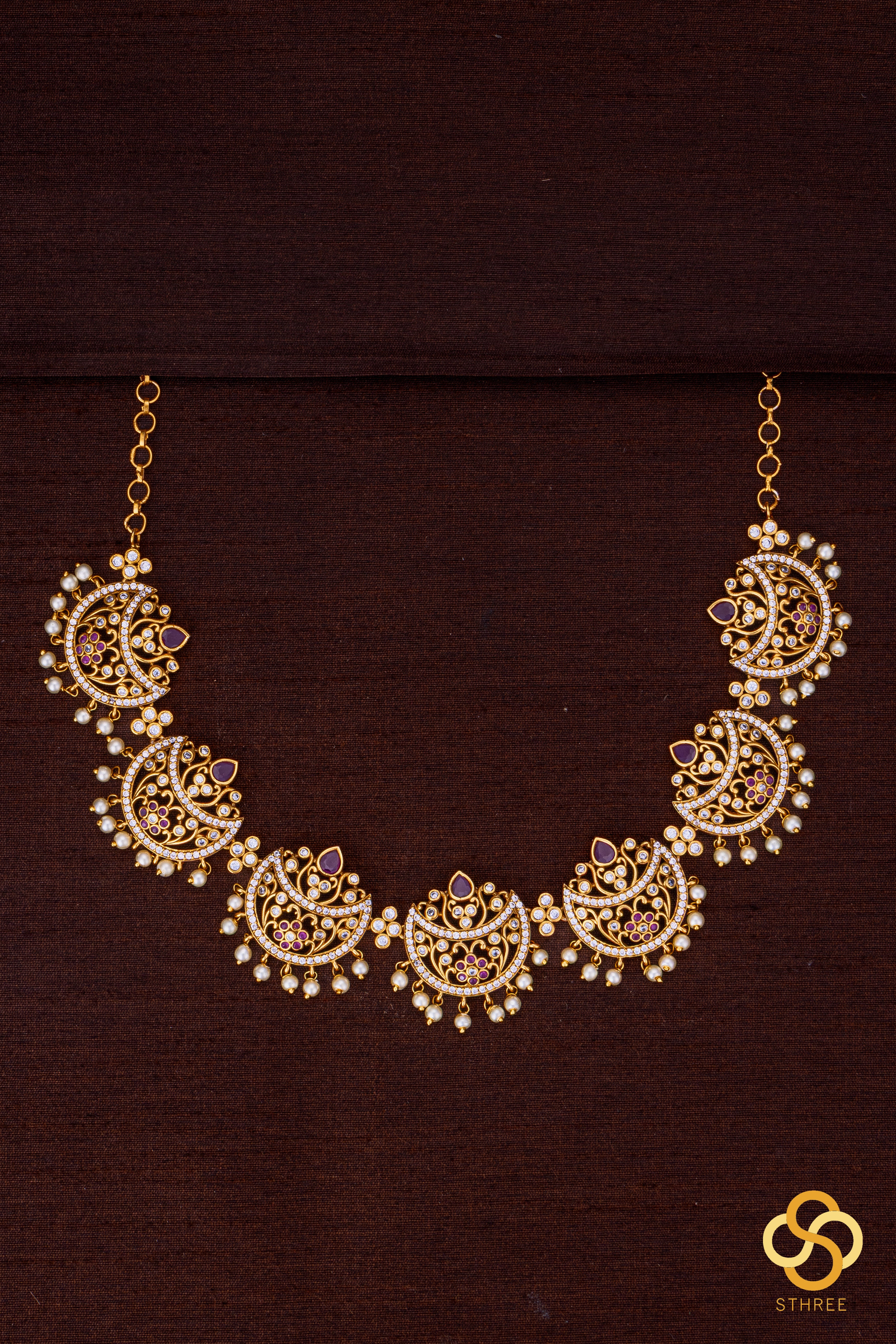 Seven Chandbali Pendant with Pearls