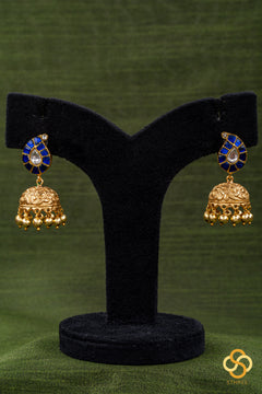 Manga Jhumkas - Blue