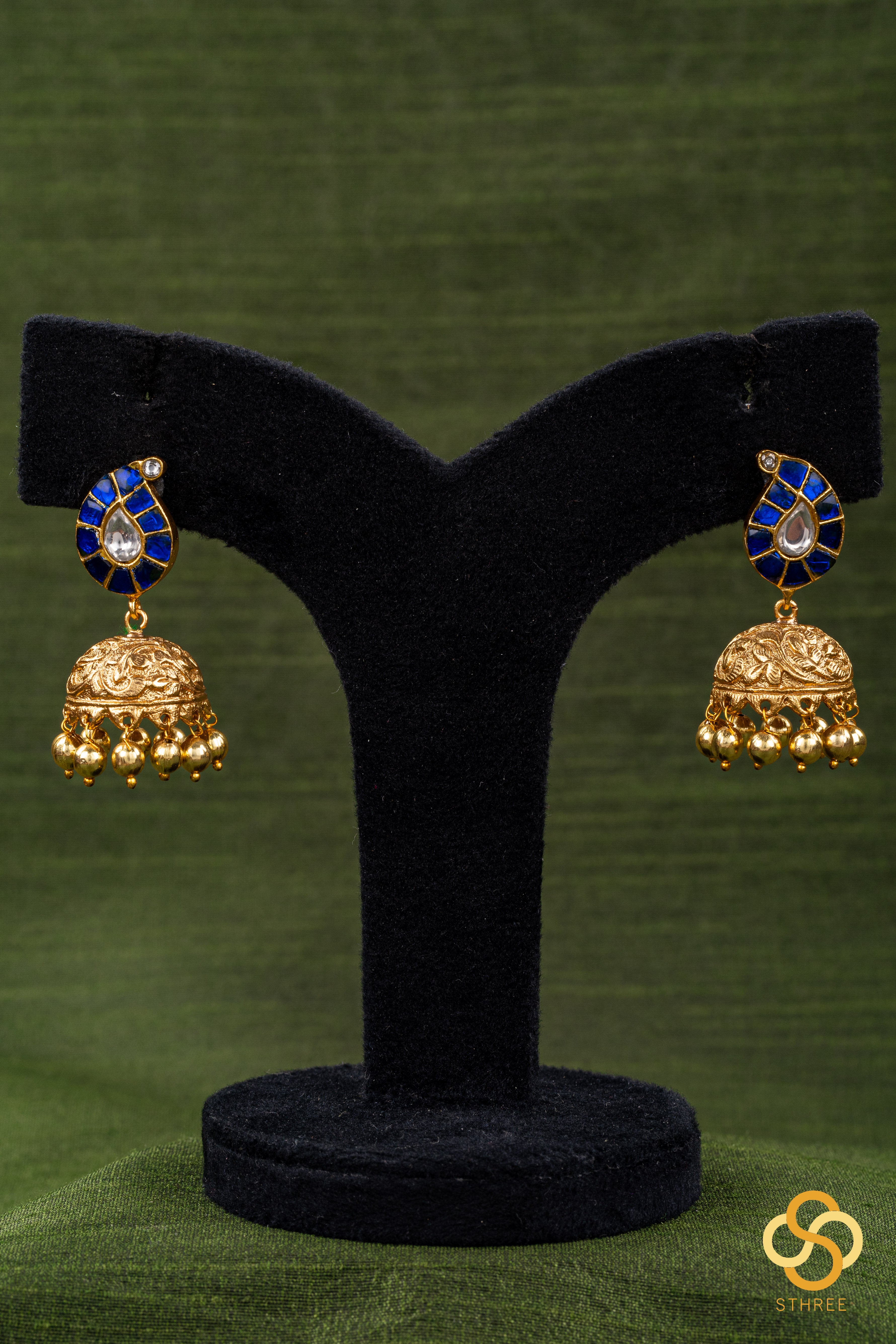 Manga Jhumkas - Blue