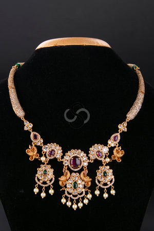 Zircon Hasli with Triple Pendant