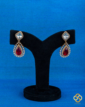 Braid Hasli - Kundan Mogappu, Red Centerpiece