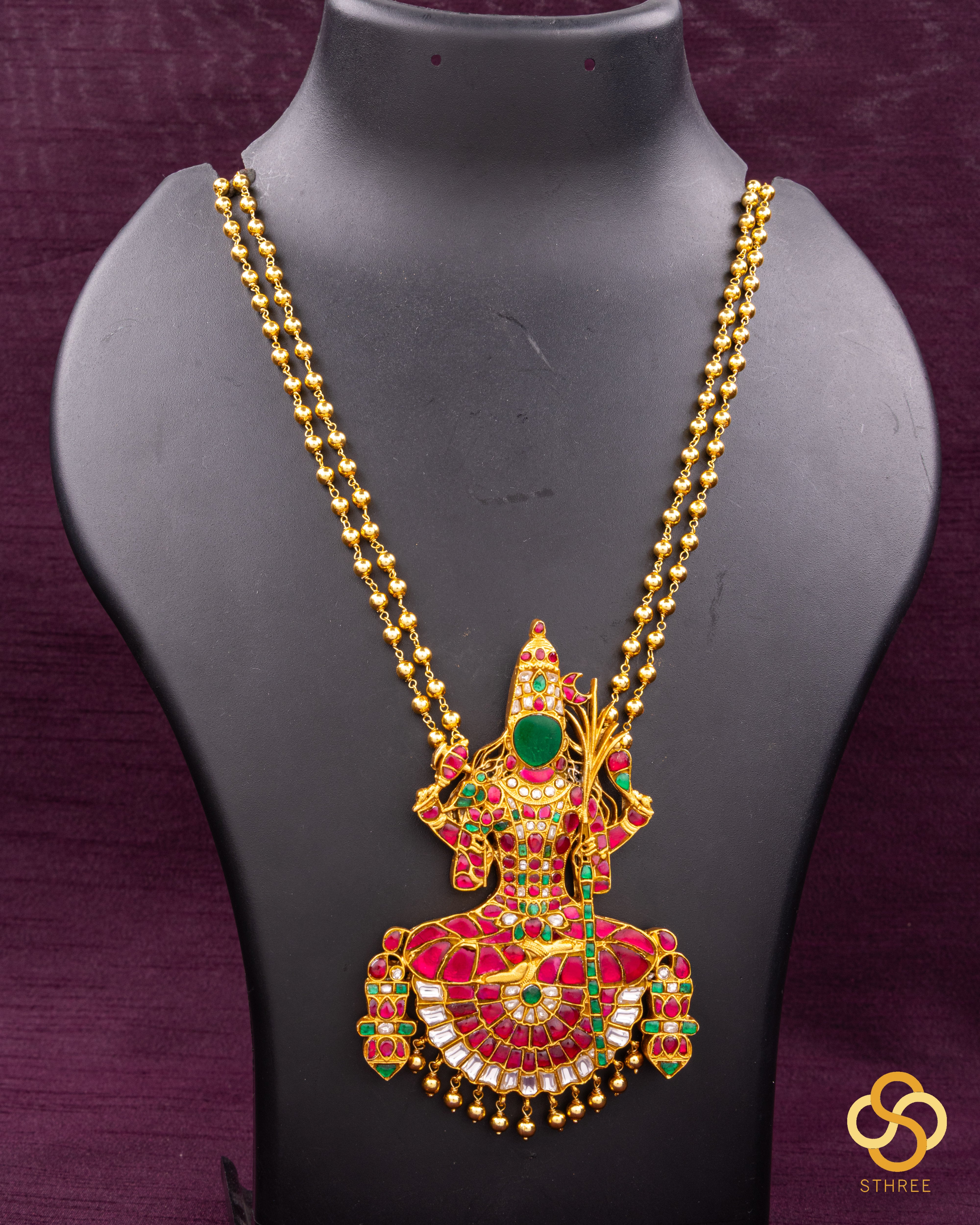 Kamakshi Necklace in Rettai - Vari