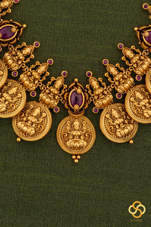 Lakshmi Kasumalai set with kempu stones